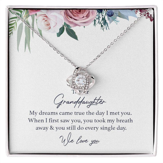 To Our Granddaughter We Love You Love Knot Necklace
