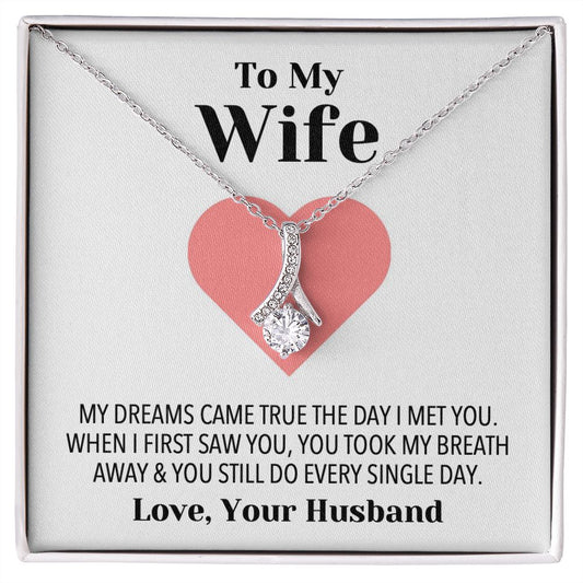 To My Wife Love Your Husband Alluring Beauty Necklace