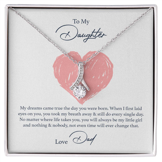 To My Daughter Love Dad Alluring Beauty Necklace