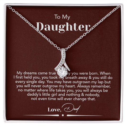 To My Daughter Love Dad Alluring Beauty Necklace