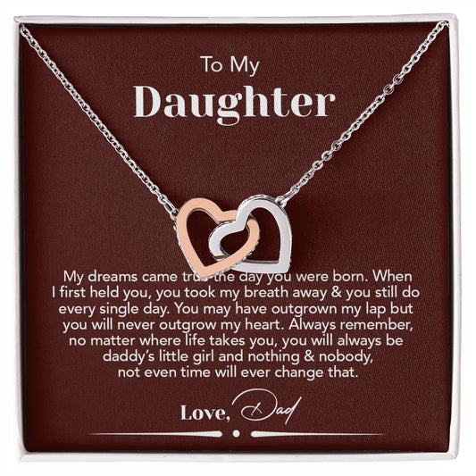 To My Daughter Love Dad Interlocking Hearts