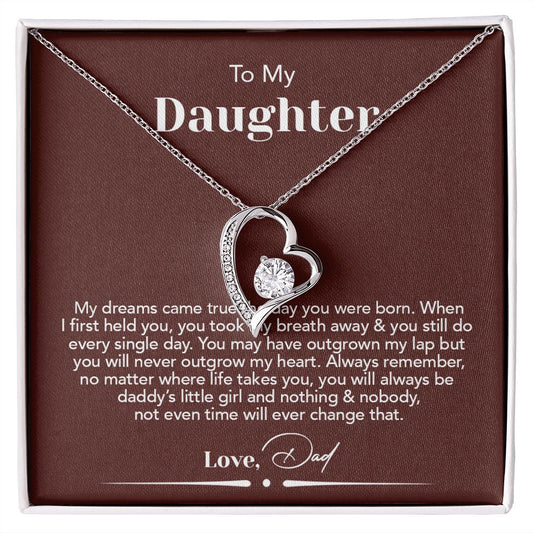 To My Daughter From Dad Forever Love Necklace